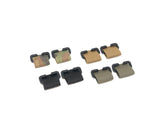 four sets of plate carrier placard extenders in multicam, ranger green, black, and coyote