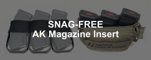 Snag Free AK Magazine Insert next to Haley Strategic D3CRM chest rig with Hugo Industries AK mag insert inserted