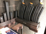 Holder for CMMG 22LR conversion kit case and magazines in a safe with the case and magazines in it
