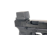Front view of Hugo Industries dust cover on Holosun HE509T red dot optic that's mounted on Glock 19 Gen 5