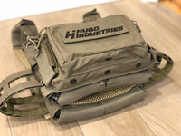 Bottom of Crye SPC plate carrier showing how placard sits flush with bottom