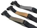 Three black TOIM customizable quick adjust two point slings with ranger green, coyote brown, and wolf grey pull tabs